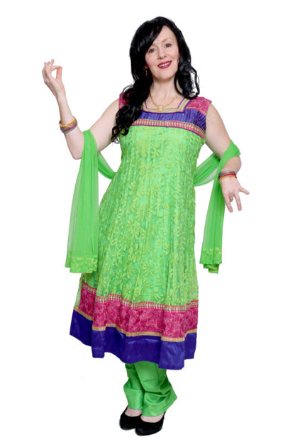 Indian Salwar Kameez - Lime Green Hire Costume*