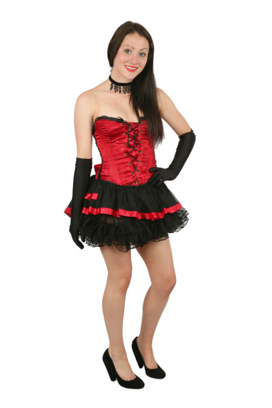 Corset Set - Red & Black Hire Costume*