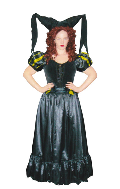 Medieval Costume - Black Velvet & Satin 2 Piece Hire Costume*