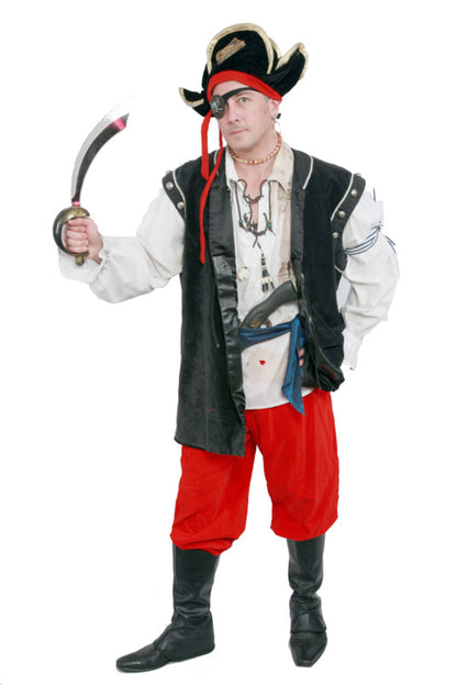 Black Vest Pirate Hire Costume*