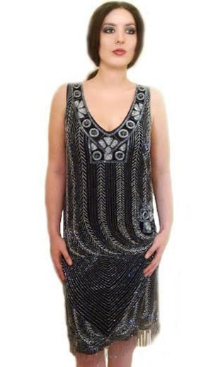 Deluxe Flapper - Silver Isadora Hire Costume*