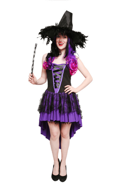 Pretty Purple Witch Hire Costume*