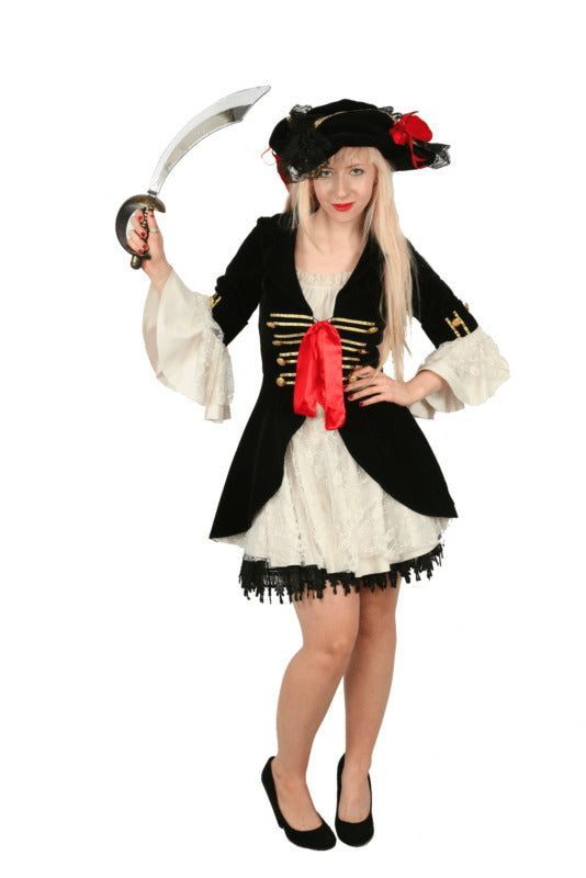 Pirate Girl - Black Coat Dress Hire Costume*
