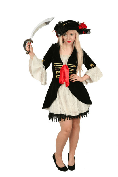 Pirate Girl - Black Coat Dress Hire Costume*