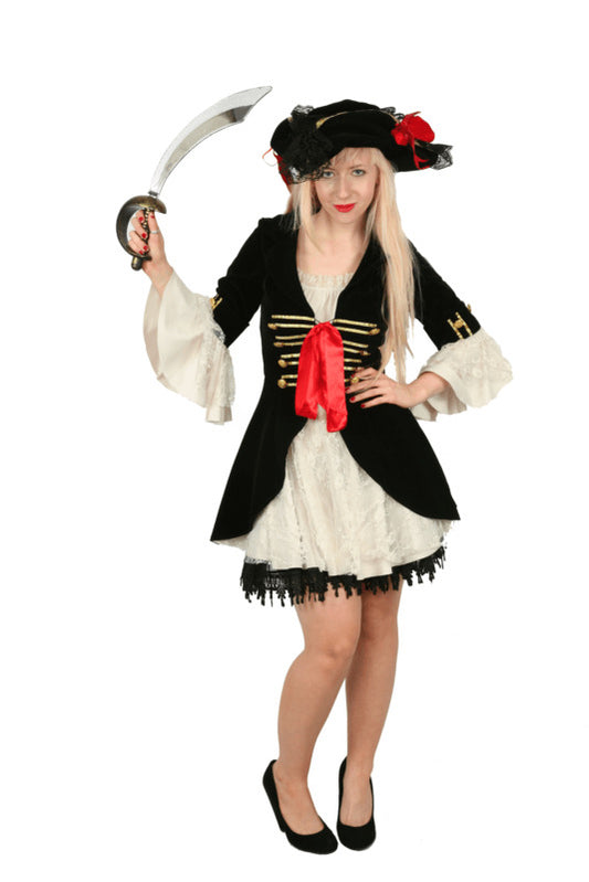 Pirate Girl - Black Coat Dress Hire Costume*