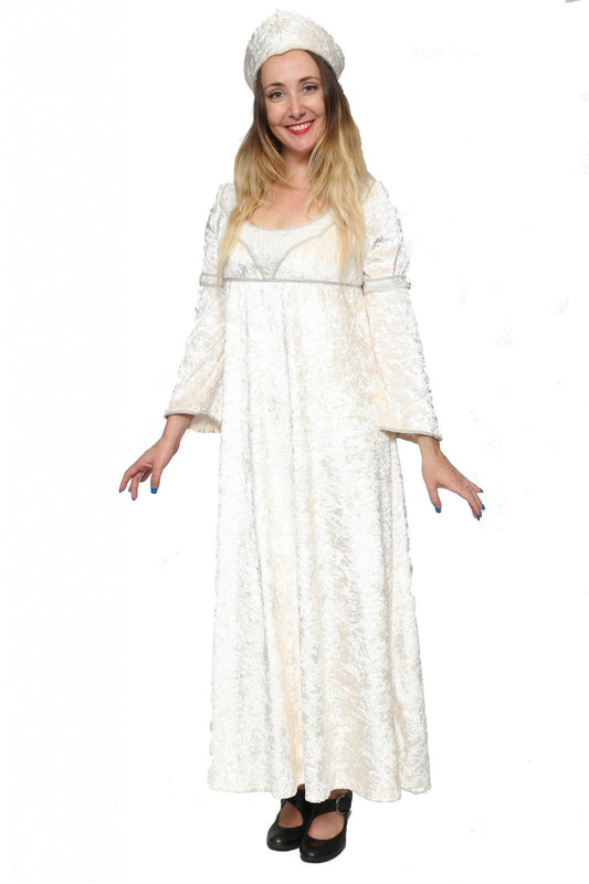 Medieval Costume - White Velvet Gown Hire Costume*