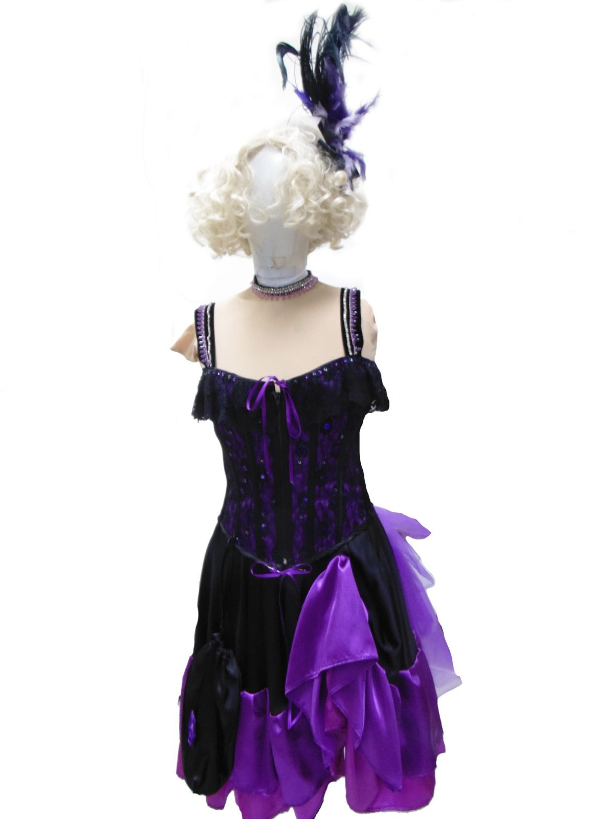 Saloon Girl - Purple & Black Hire Costume*