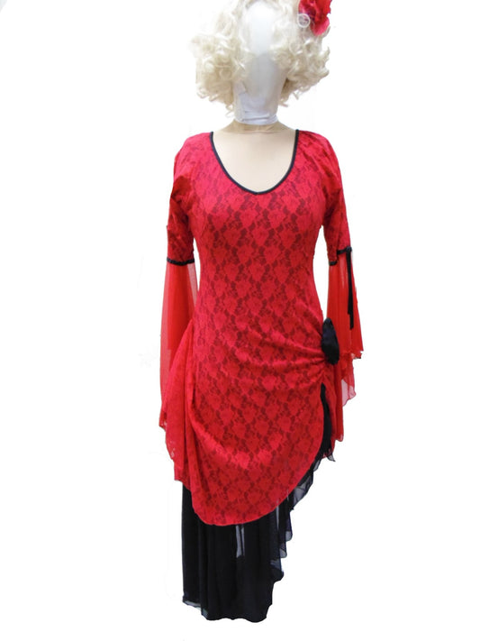 Spanish Dress - Red Lace Hire Costume*