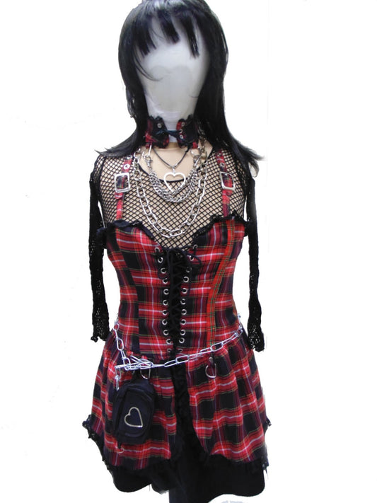 Punk Girl - Red Tartan Hire Costume*