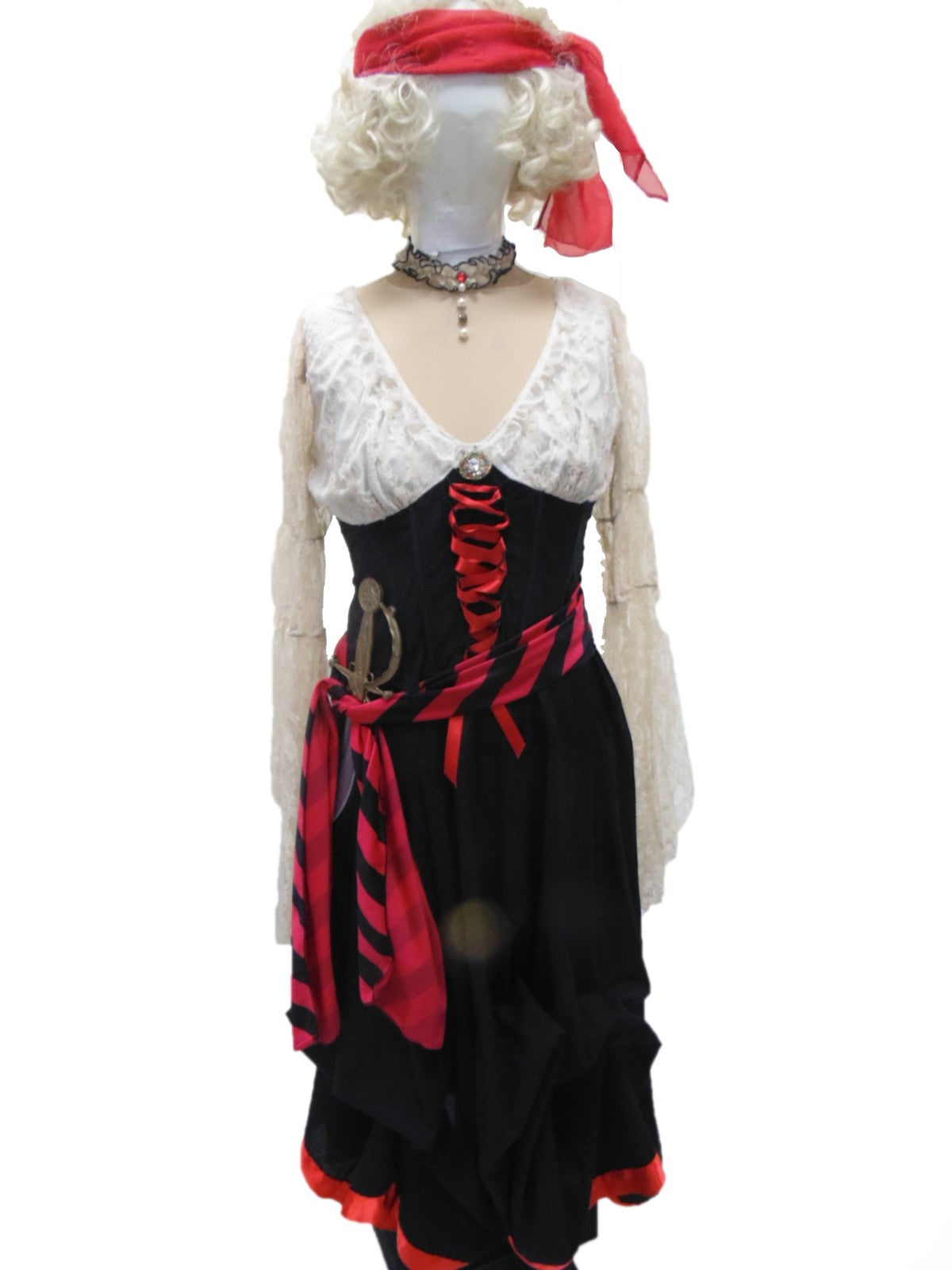 Pirate Girl - 2 Piece - Satin Ribbon & Lace Hire Costume*