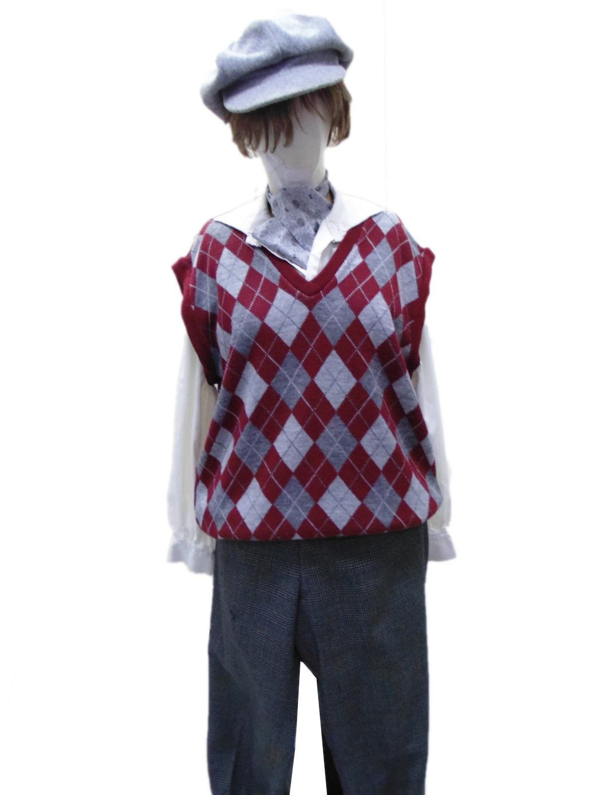 Plus 4 Vintage Golfer - Maroon & Grey Hire Costume*