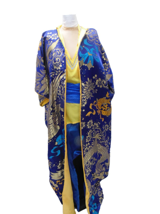 Japanese Kimono - Blue & Gold Hire Costume*