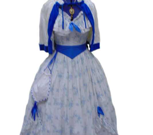 Gone with the Wind - Scarlett O'Hara - Blue Floral Hire Costume*