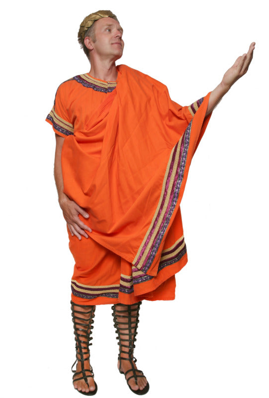 Deluxe Toga - Orange Hire Costume*