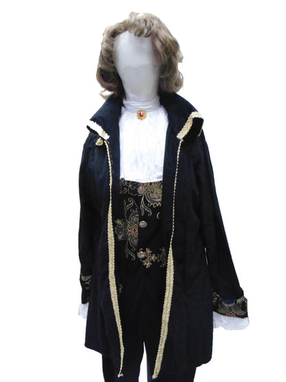 Renaissance Gentleman - Black & Gold Hire Costume*