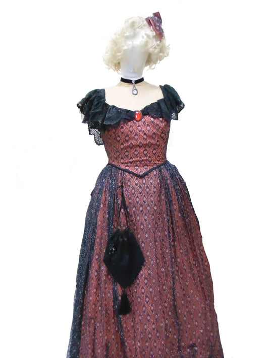 Victorian Costume - Orange, Black & Silver Hire Costume*