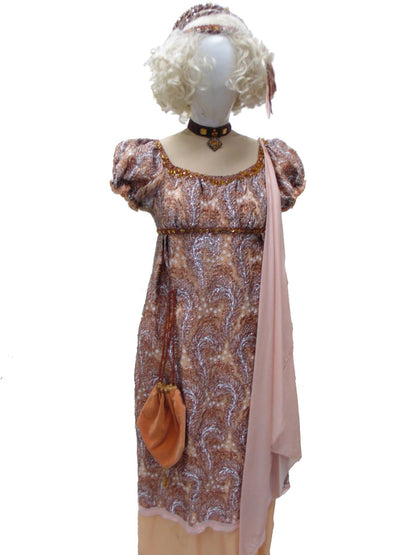 Regency Costume - Bronze & Peach Hire Costume*