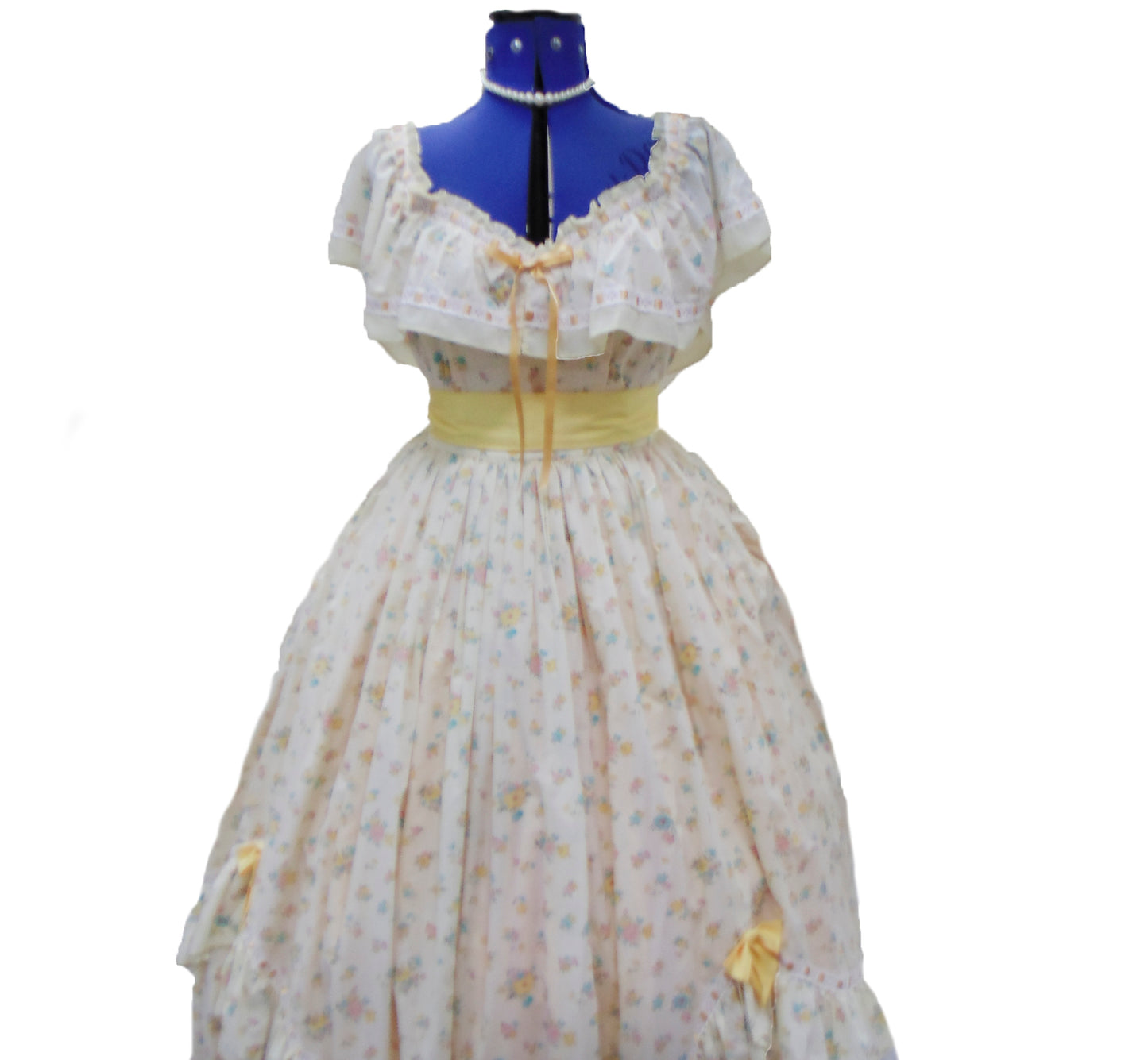 Victorian Costume - Yellow Floral Hire Costume*