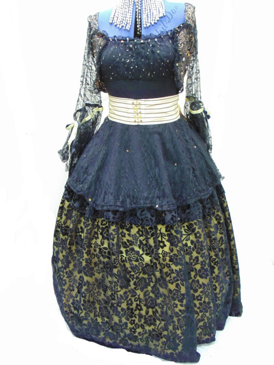 Marie Antoinette - Black & Gold Hire Costume*