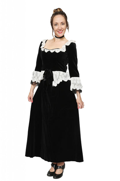 Victorian Costume - Black Velvet & Lace Hire Costume*