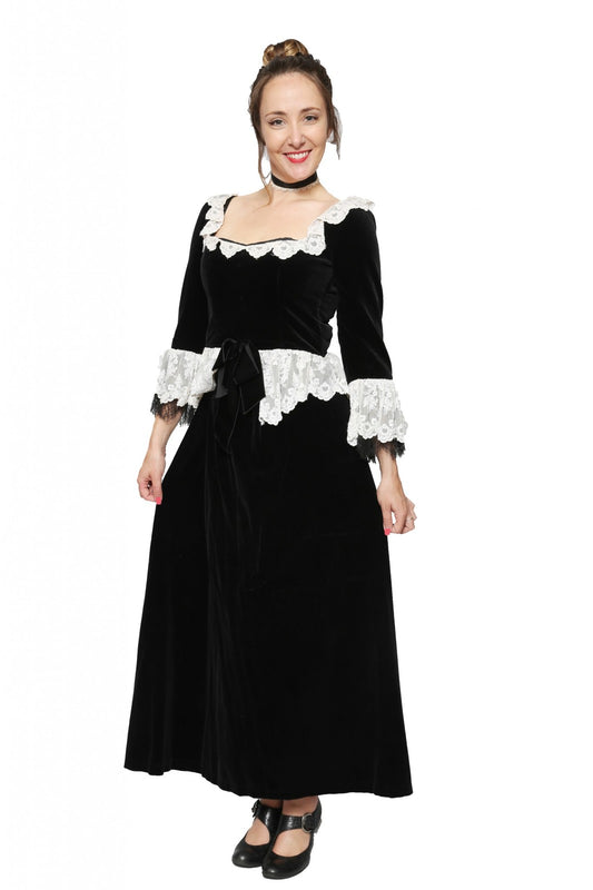 Victorian Costume - Black Velvet & Lace Hire Costume*