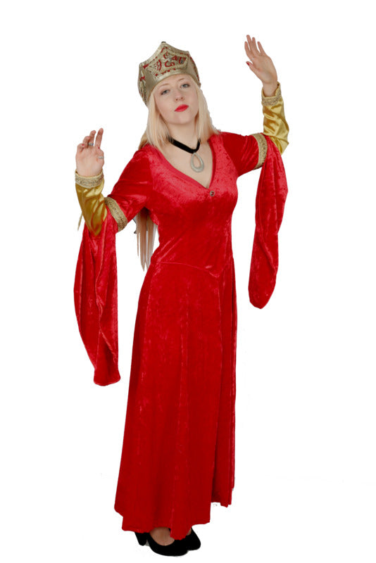 Medieval Costume - Red Velvet Gown Hire Costume*