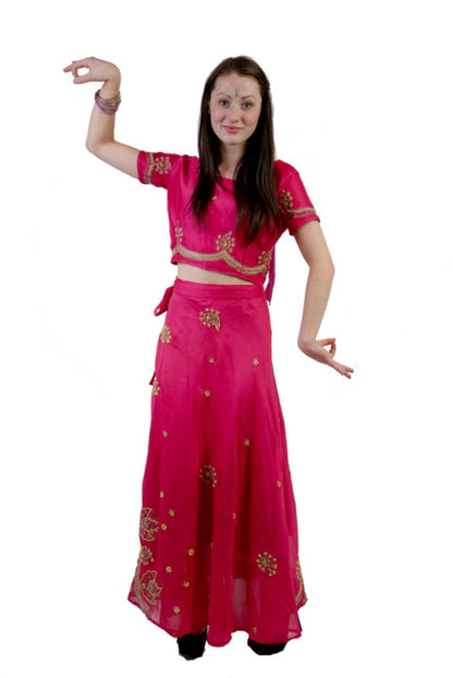 Indian 2 Piece - Pink & Gold Hire Costume*