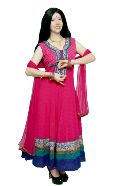 Indian Salwar Kameez - Hot Pink Hire Costume*