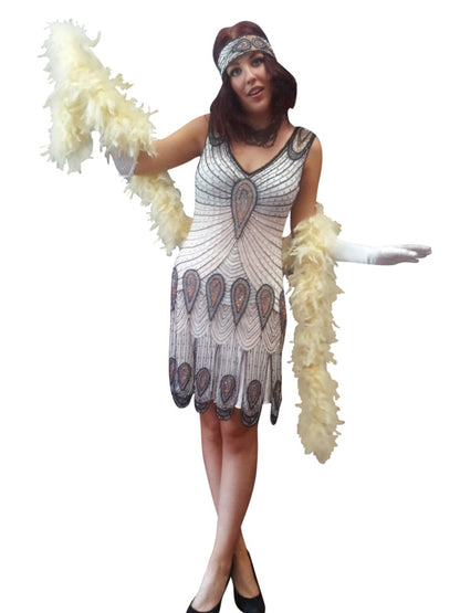 Deluxe Flapper - Creme Vixen Hire Costume*