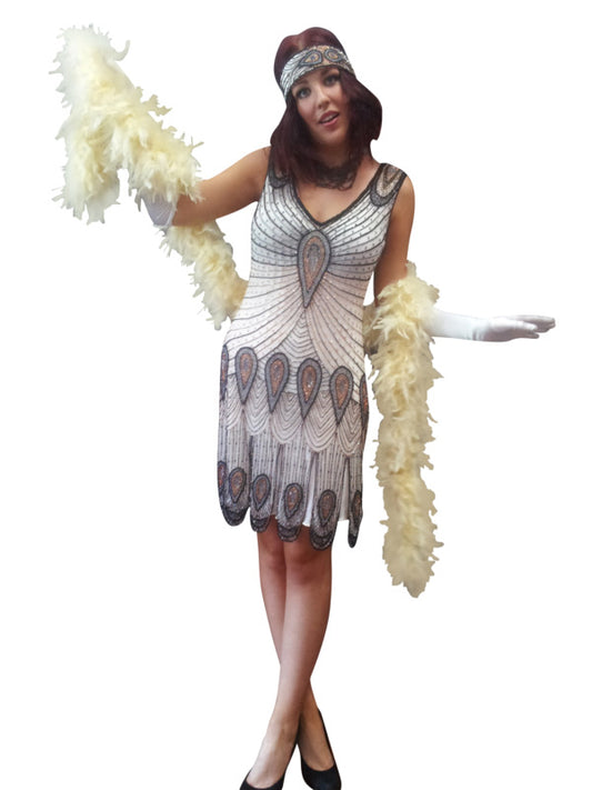 Deluxe Flapper - Creme Vixen Hire Costume*