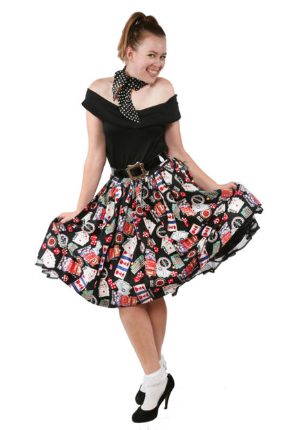 1950s Poodle Skirt Girl - Casino Print Hire Costume*