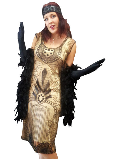 Deluxe Flapper - Garbo Taupe Hire Costume*
