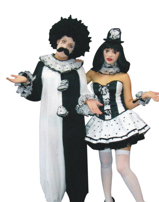 Pierette French Clown Womens Hire Costume