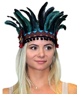 Featival Feathered Headpiece - Aztec