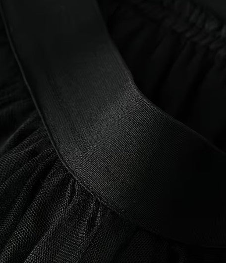 Jagged Black Tulle Skirt