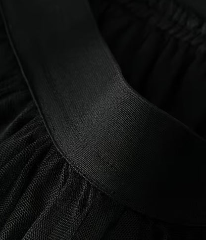 Jagged Black Tulle Skirt