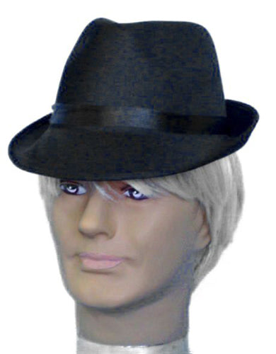 Trilby Hat - Black Satin Finish