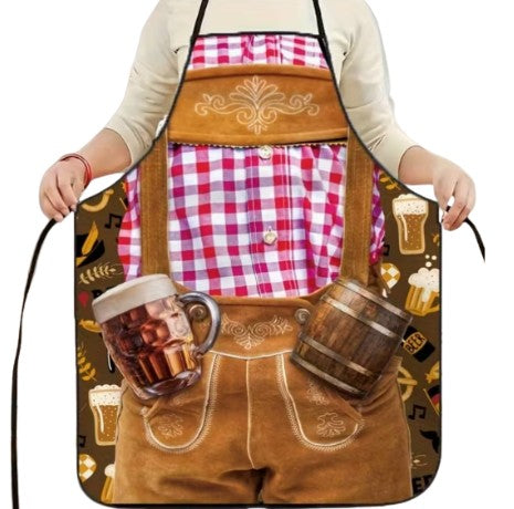 Oktoberfest Brown Lederhosen Apron