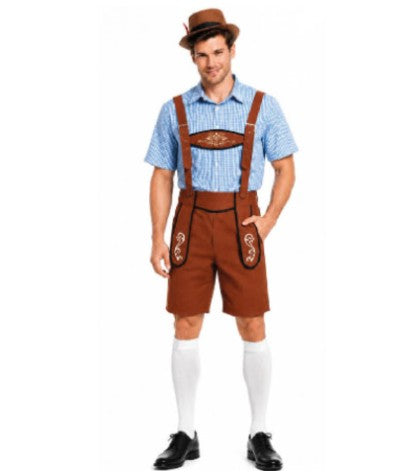 Oktoberfest Lederhosen Beer Man Costume - Brown