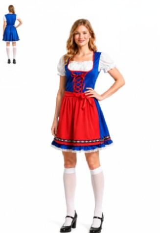Oktoberfest Blue Bavarian Beer Maid Costume