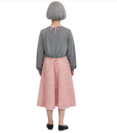 Old Lady Pink Dress Plus Cardigan