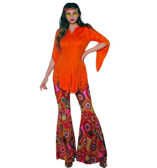 Orange Groovy Hippie Adult Costume