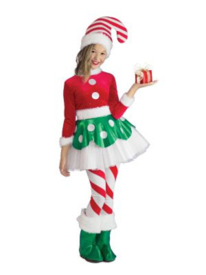 Candy Cane Elf Girl's Costume