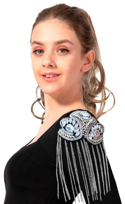 Rhinestone Shoulder Tassells - 2 Pk