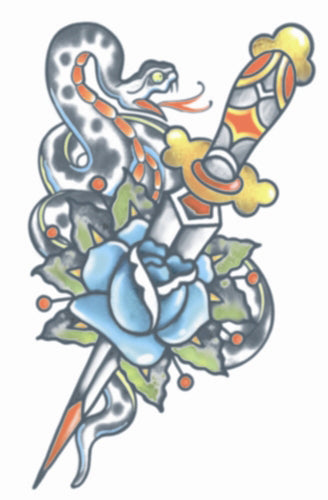 Vintage Snake & Dagger Tinsley Tattoo