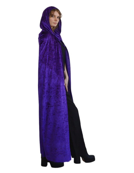 Purple Velvet Hooded Cape