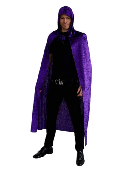 Purple Velvet Hooded Cape