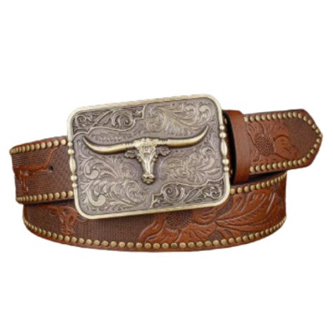 Western Cowboy Belt - Dark Brown