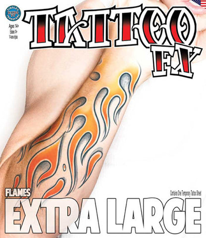 Men XL Flames Tinsley Tattoo