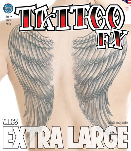 Men XL Angel Wings Tattoo